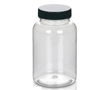 300 ml brun plast rund kapselflaska